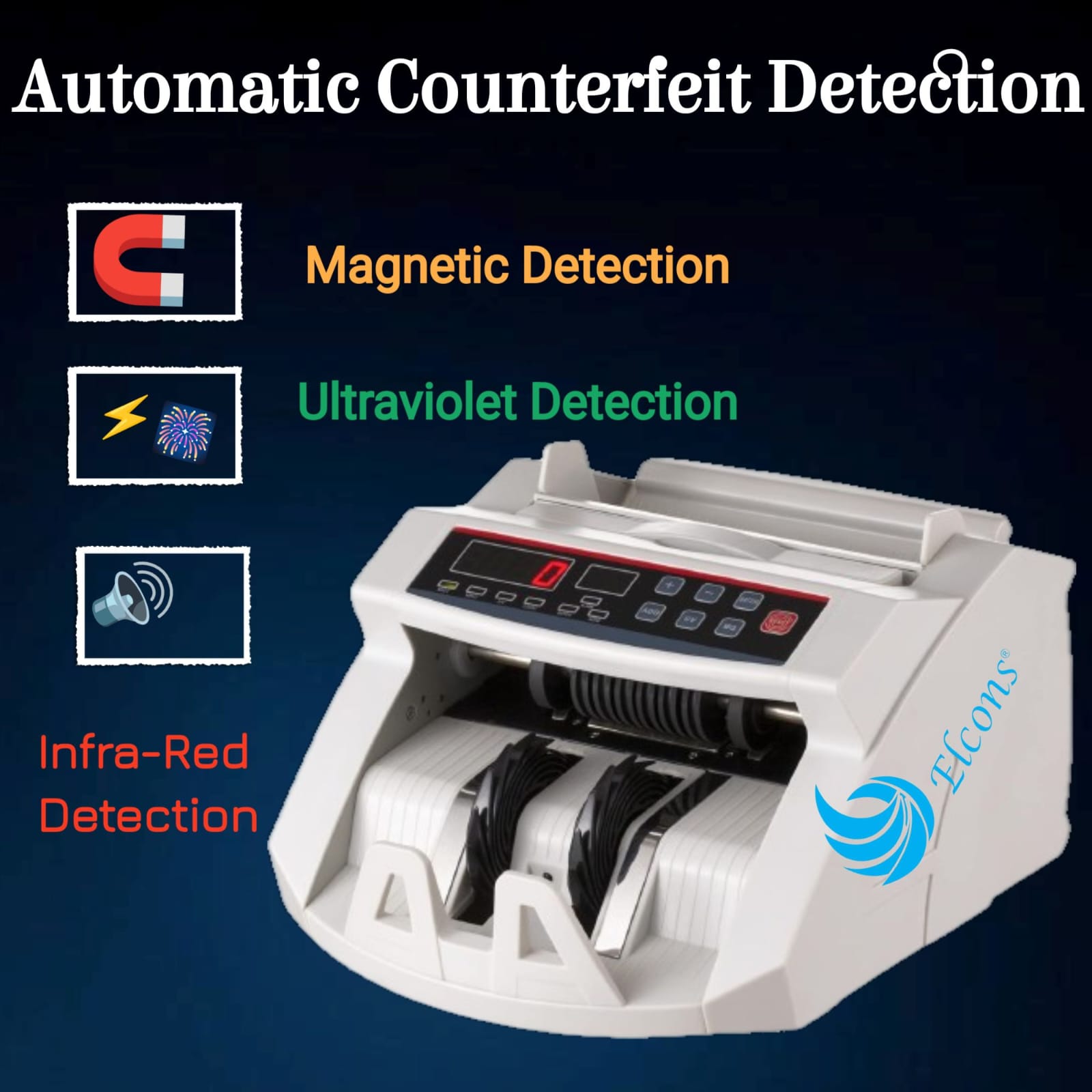 ELCONS LED MG1, MG2 Note Counting Machine Note Counting Machine (Counting Speed - 1000 notes/min)