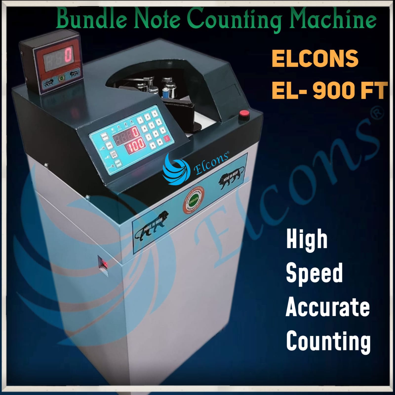 Elcons EL-900 FT HEAVY DUTY BUNDLE NOTE COUNTING MACHINE