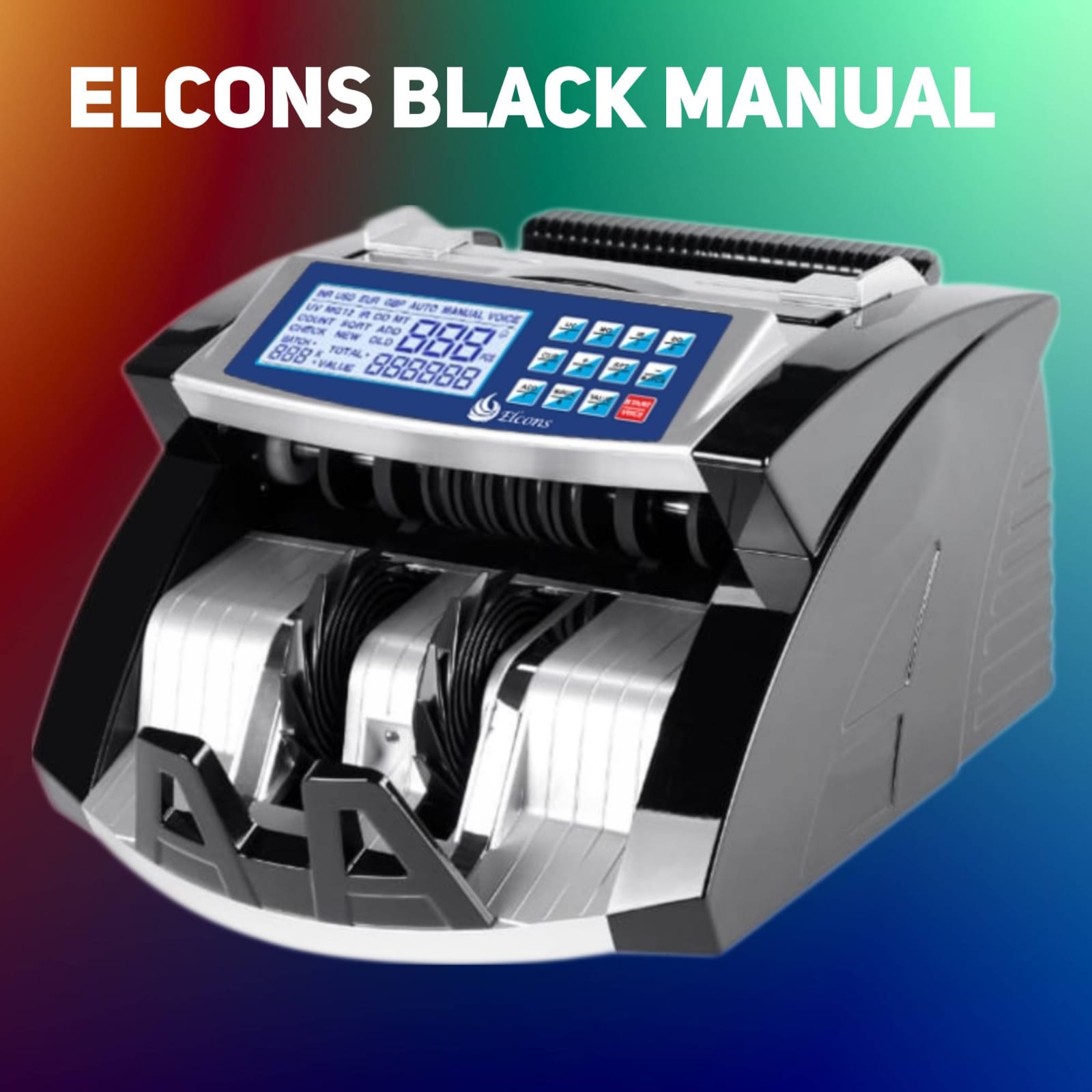 ELCONS EL- BLACK MANUAL Note Counting Machine (Counting Speed - 1000 notes/min)